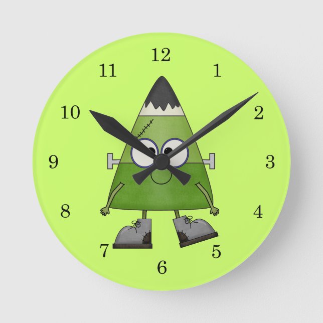 Horloge Ronde Candy Corn Frankenstein Halloween (Recto)