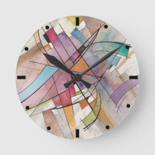 Horloge Ronde CANTATA en PASTEL MAJOR Art Abstrait