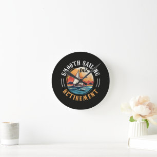 Horloge Ronde Capitaine navigation tranquille en retraite