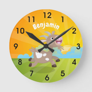 Horloge Ronde Caricature de chèvre billy