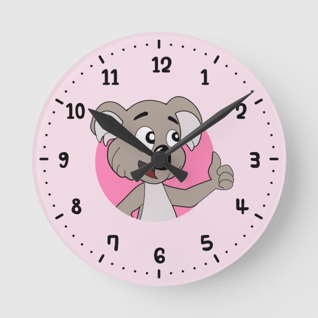 Horloge Ronde Caricature de Koala bear 24h/24 (Recto)