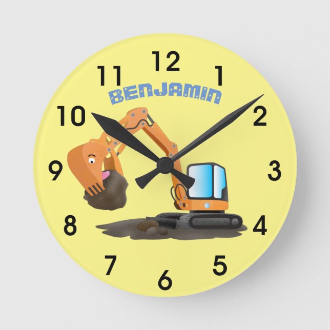 Horloge Ronde Caricature de la pelle orange (Recto)