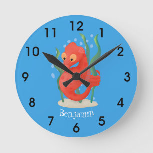 Horloge Ronde Caricature de l'hippocampe pygmée