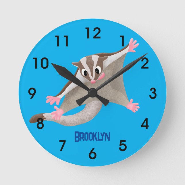 Horloge Ronde Caricature de planeur de sucre joyeux (Recto)