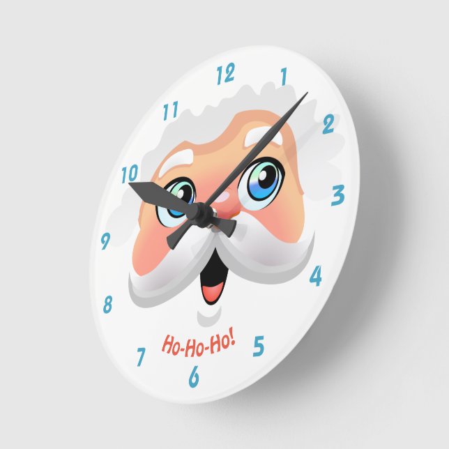 Horloge Ronde Caricature du Père Noël (Angle)