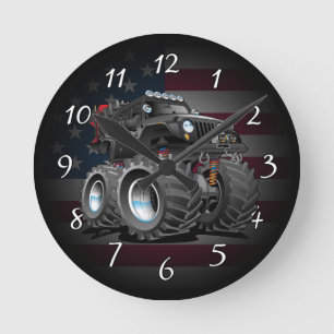 Horloge Ronde Caricature hors route 4x4