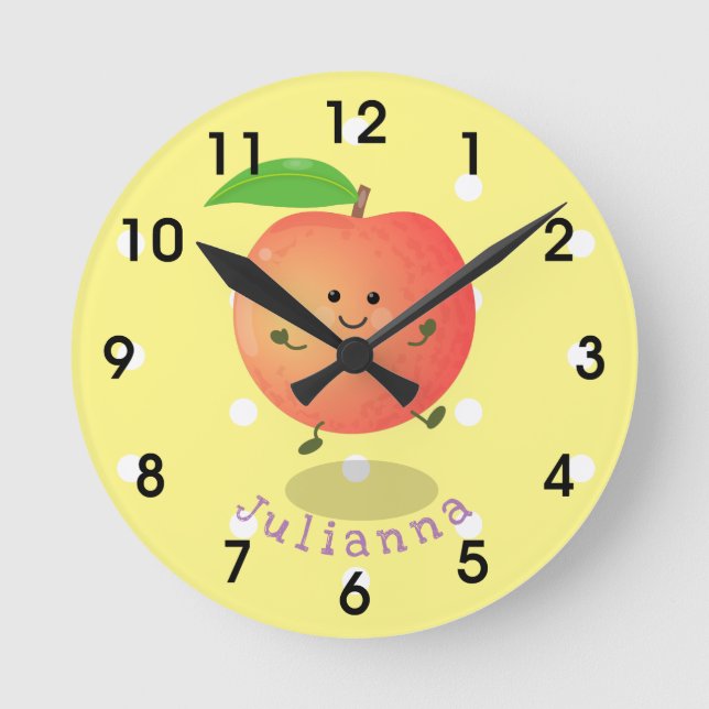 Horloge Ronde Caricature jaune pêche très agréable (Recto)