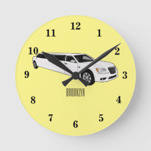 Horloge Ronde Caricature limousine