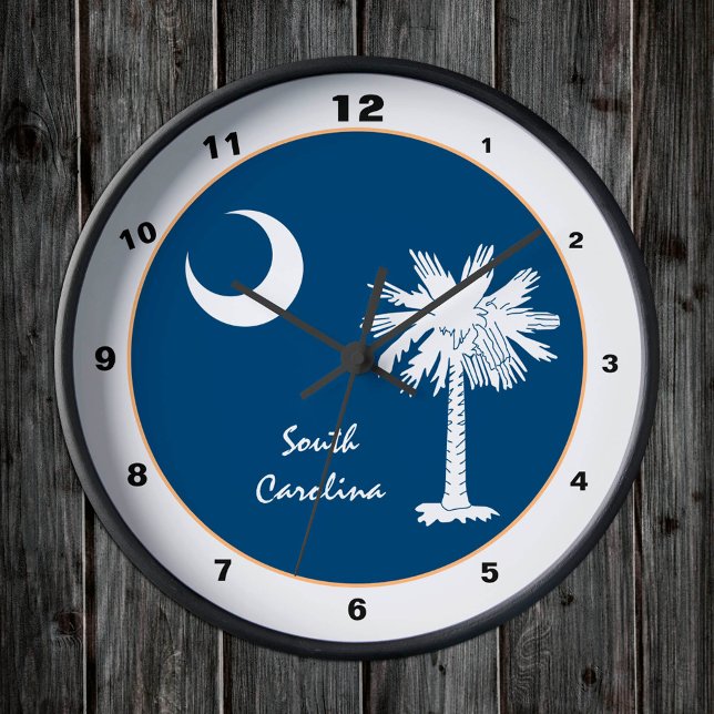 Horloge Ronde Caroline du Sud et Flag trendy fashion /design aux (Créateur téléchargé)