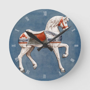 Horloge Ronde Carousel Horse par Henry Murphy 