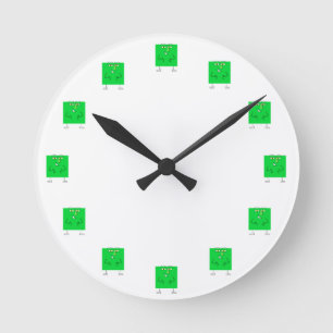 Horloge Ronde Carré vert