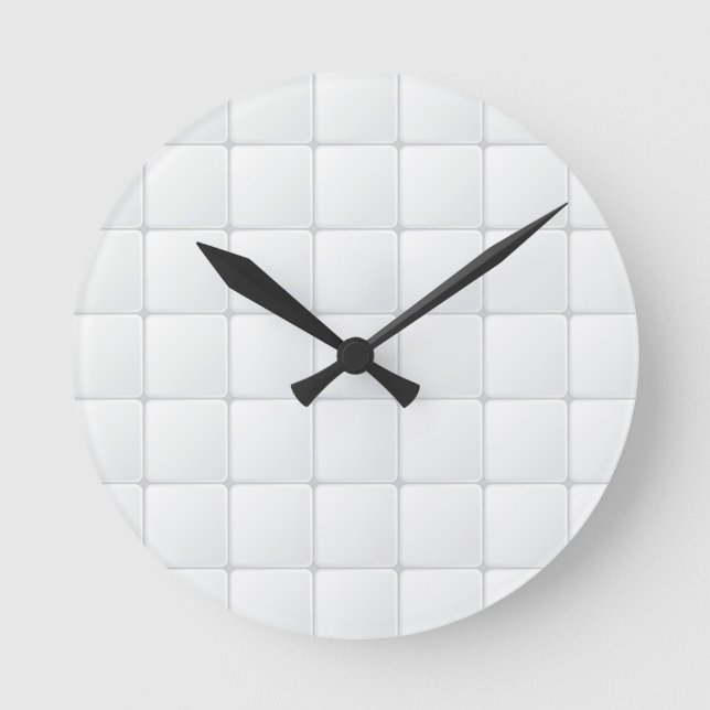 Horloge Ronde Carreau blanc (Recto)
