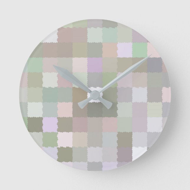 Horloge Ronde Carrés pastel (Recto)