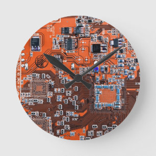Horloge Ronde Carte circuit imprimé circuit orange PCB