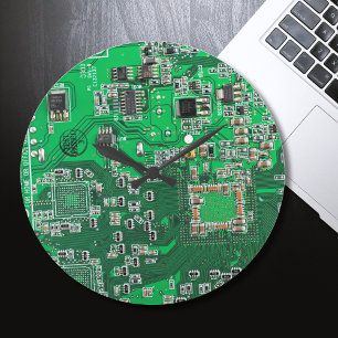 Horloge Ronde Carte circuit imprimé circuit vert PCB