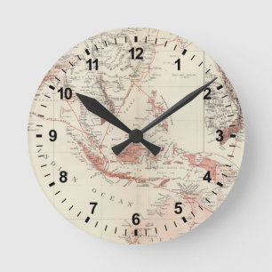 Horloge Ronde Carte d'Asie du Sud-Est et de nord Australie