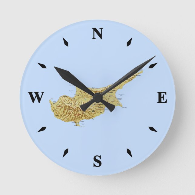 Horloge Ronde Carte de Chypre (Recto)