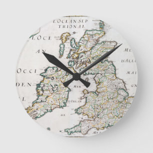 Horloge Ronde Carte de la Grande-Bretagne et de l'Irlande, publi