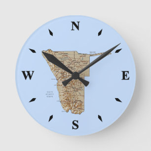 Horloge Ronde Carte de la Namibie
