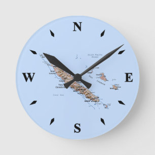 Horloge Ronde Carte de la Nouvelle-Calédonie