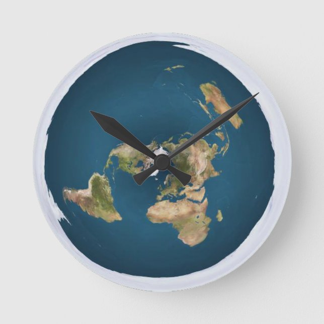Horloge Ronde Carte de la Terre plate par US Geological Survey (Recto)