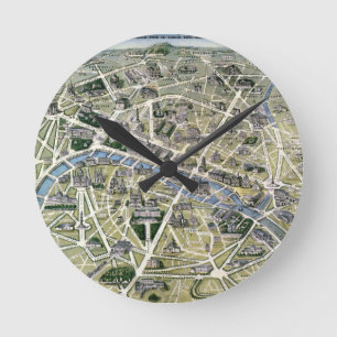 Horloge Ronde Carte de Paris au cours de la période des Grands
