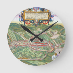Horloge Ronde Carte de Serravalle, de 'Civitates Orbis Terrarum