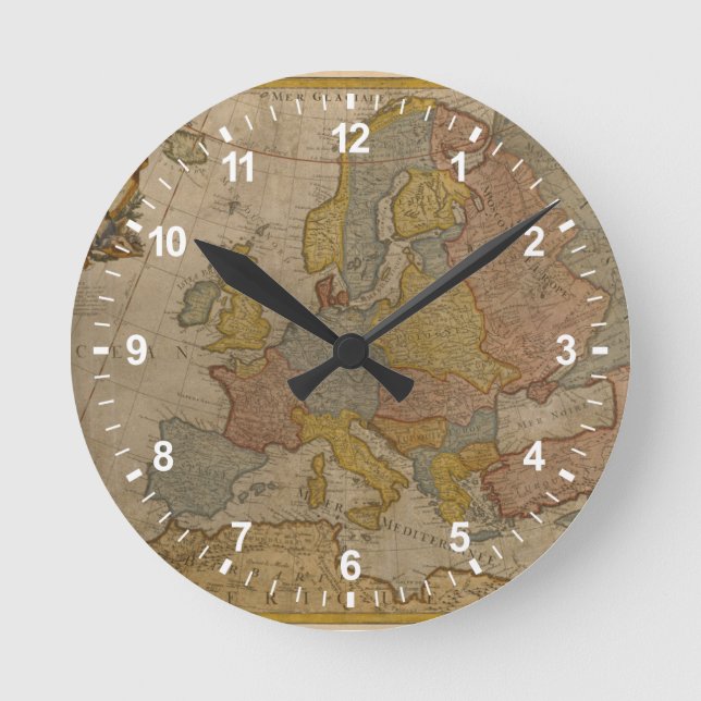 Horloge Ronde Carte d'Europe | 1700 (Recto)