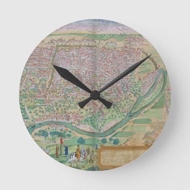 Horloge Ronde Carte du Caire, tirée de Civitates Orbis Terrarum  (Recto)