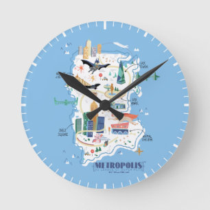 Horloge Ronde Carte du livre de Metropolis