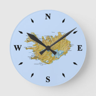 Horloge Ronde Carte islandaise