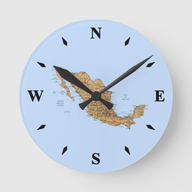 Horloge Ronde Carte Mexique (Recto)