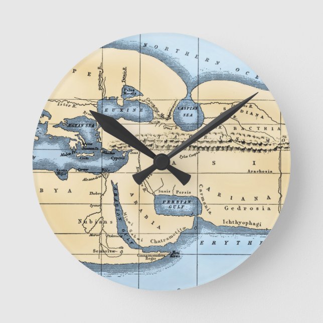 HORLOGE RONDE CARTE MONDIALE : ERATOSTHENES (Recto)