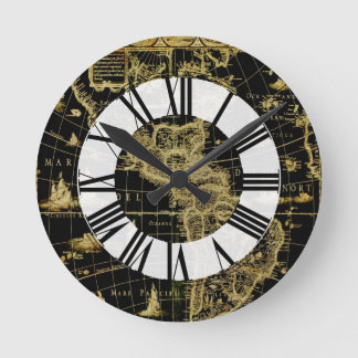 Horloge Ronde Carte nautique vintage PixDezines