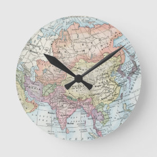 Horloge Ronde Carte politique de l'Asie (1916)
