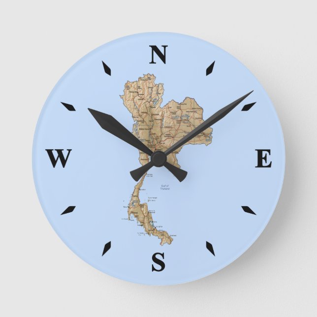 Horloge Ronde Carte Thaïlande (Recto)