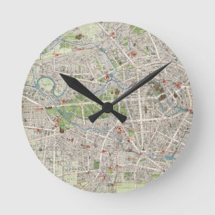 Horloge Ronde Carte vintage de Berlin Allemagne (1905)