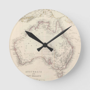 Horloge Ronde Carte vintage de l'Australie (1848)