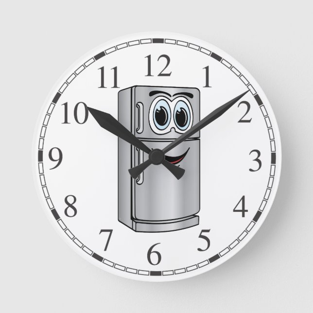 Horloge Ronde Carton du réfrigérateur en acier inoxydable (Recto)