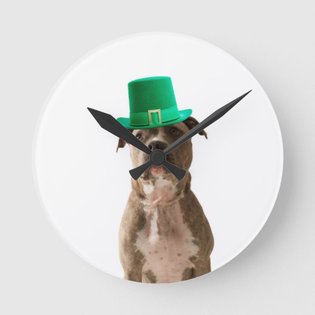 Horloge Ronde Casquette de la Saint-Patrick Jour du Chien Taurea (Recto)