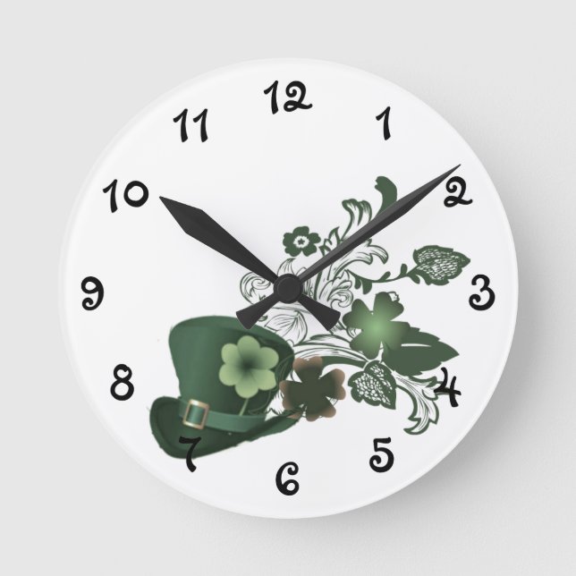 Horloge Ronde Casquette élégant de shamrock (Recto)