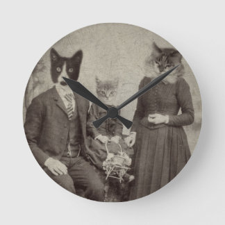 Horloge Ronde Cat Picnic clock