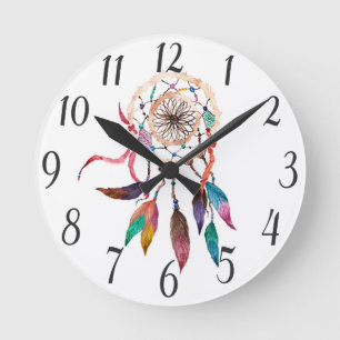 Horloge Ronde Catcher de dragage de Bohême en peinture d'aquarel