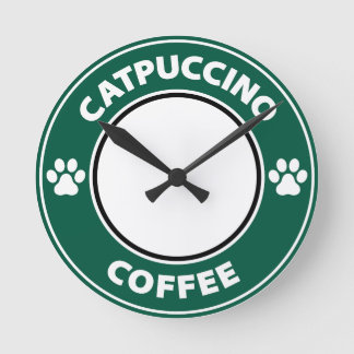 Horloge Ronde Catpuccino Coffee