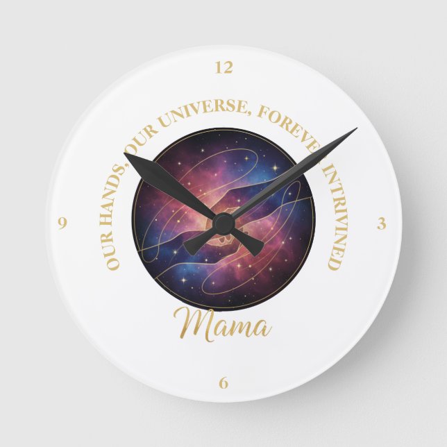 Horloge Ronde Celestial Mama Hands Galaxy Universe (Recto)