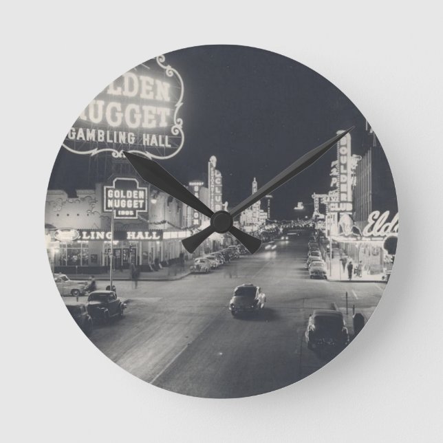 Horloge Ronde Centre-ville Las Vegas Retro (Recto)