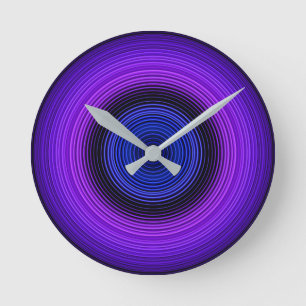 Horloge Ronde Cercles - Bleu
