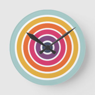 Horloge Ronde Cercles colorés mignons Motif