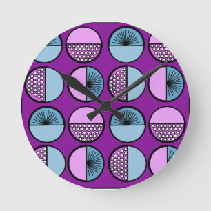 Horloge Ronde Cercles et étoiles