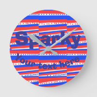 Cercles Rayures Bleu Blanc Rouge